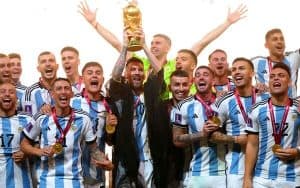 l'argentina che festeggia la vittoria dei mondiali