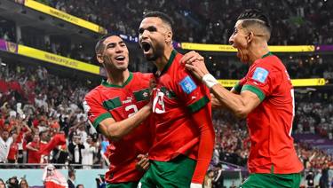 giocatori del Marocco che esultano Marocco-portogallo morocco-portugal
